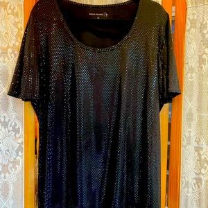 Liquid Knit Flutter Sleeve Top with Sparkles